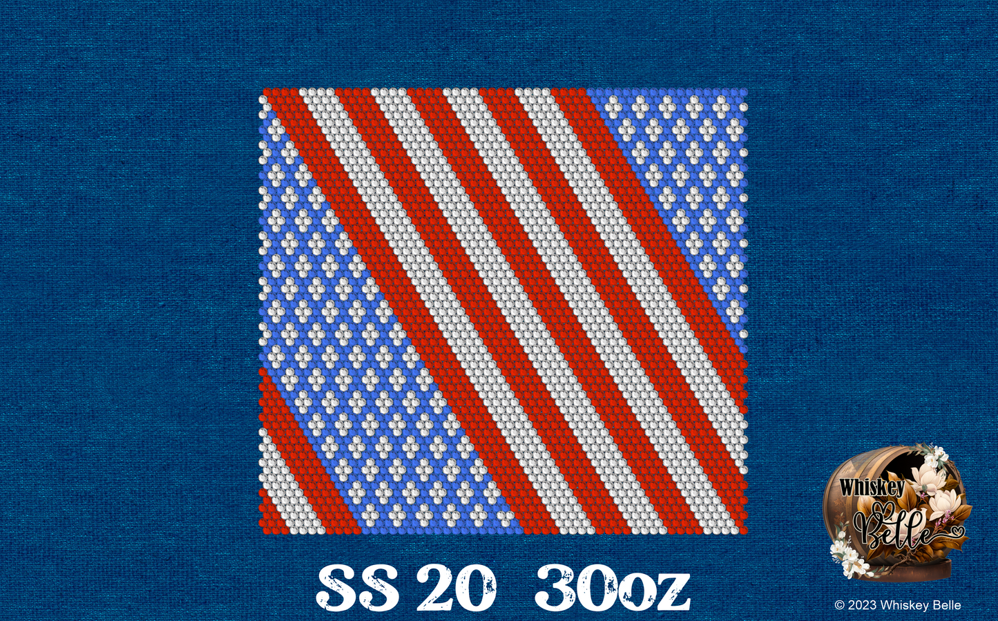 WB American Flag SS20 30oz rhinestone
