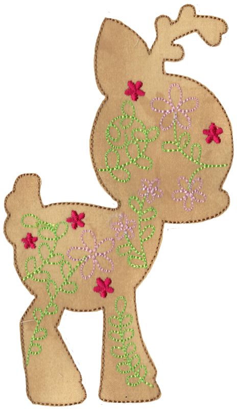 BCD Floral Deer Applique