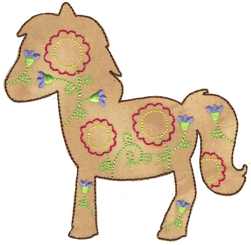 BCD Floral Horse Applique