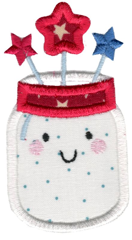 BCD Applique Patriotic Mason Jar