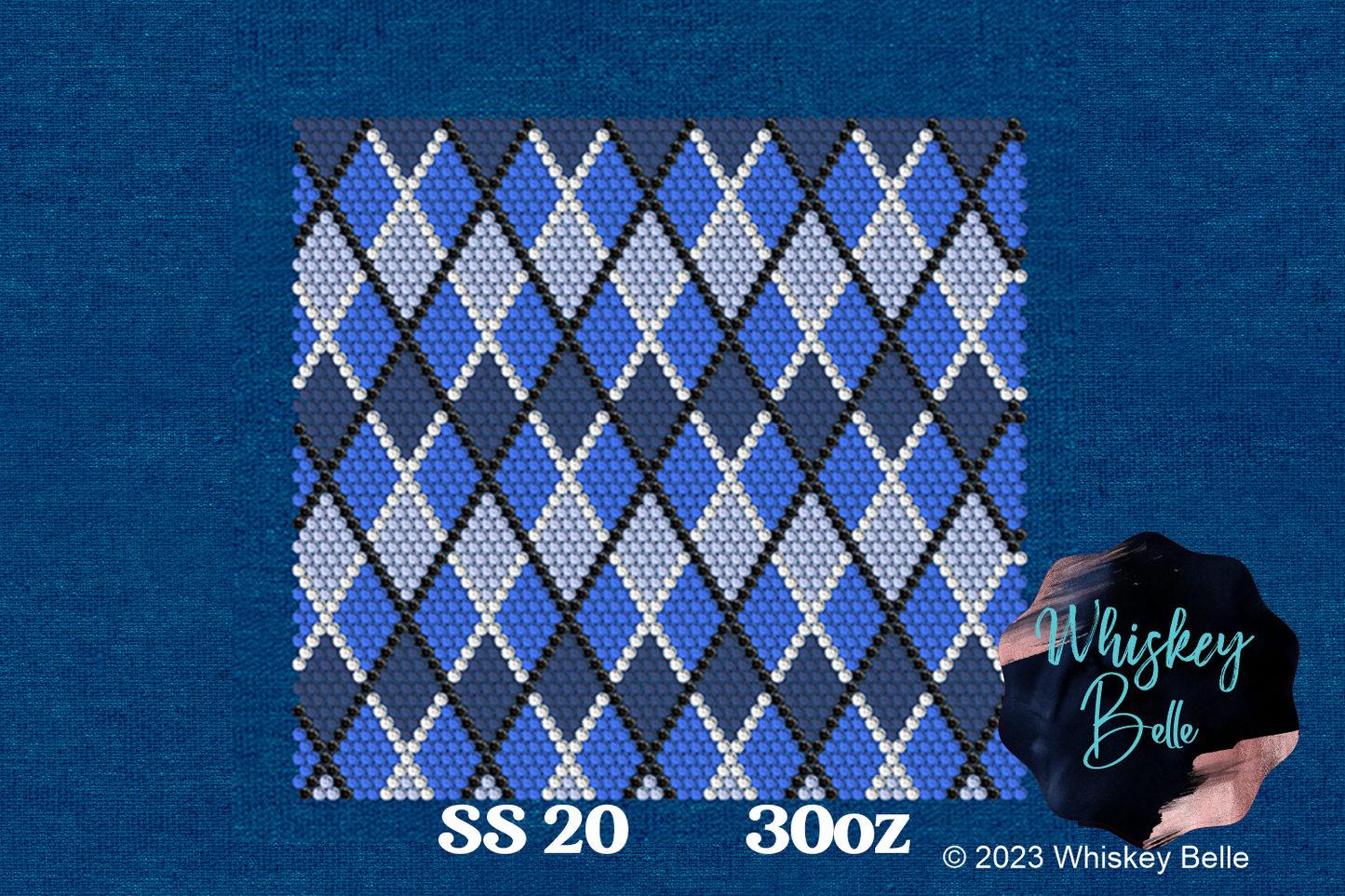 WB Argyle Blue Ombre SS20 30oz rhinestone