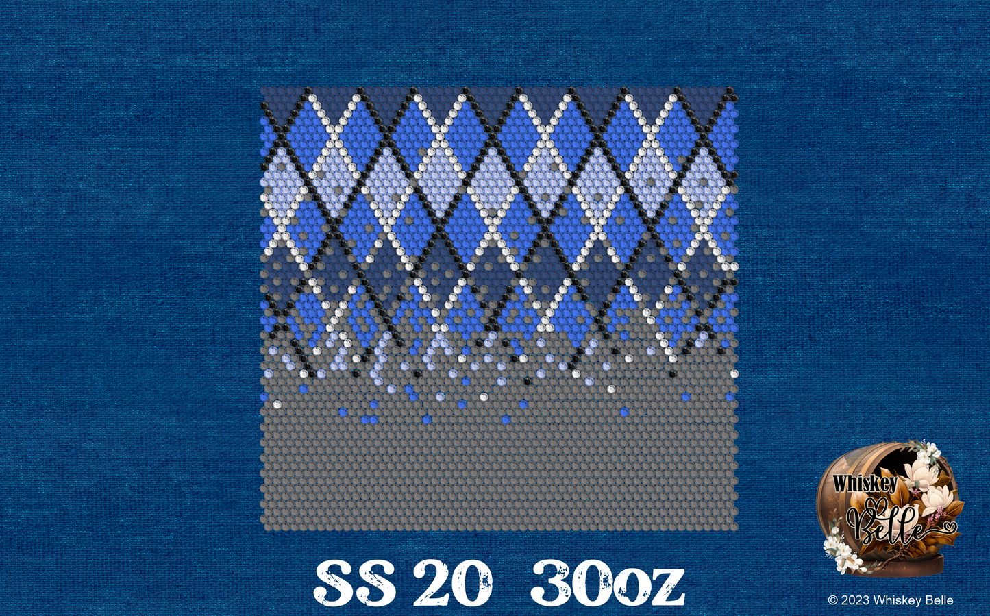 WB Argyle Blue Ombre SS20 30oz rhinestone