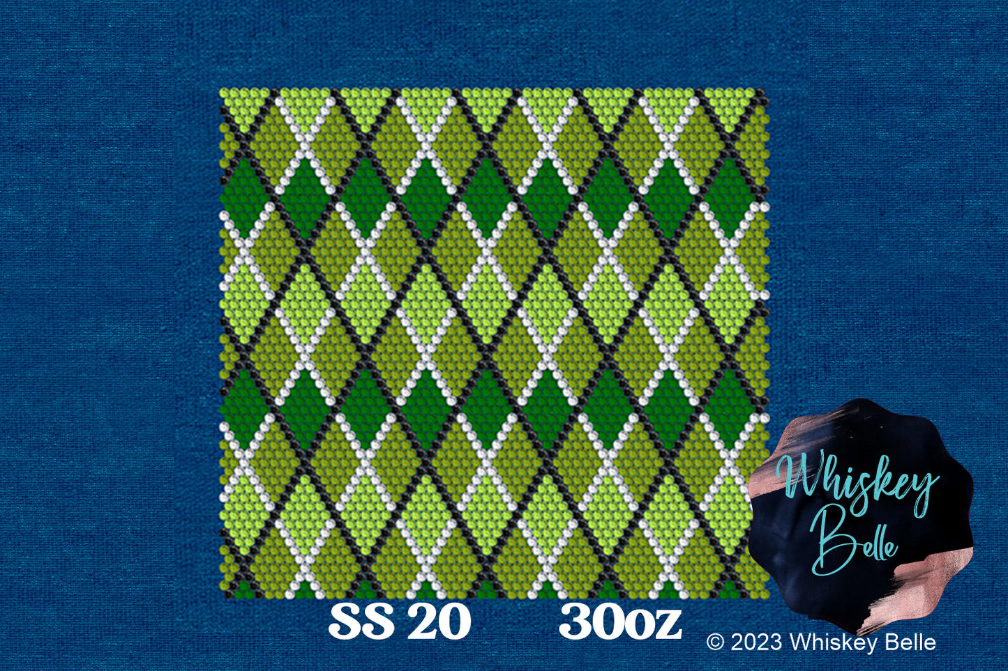 WB Argyle Green Ombre SS20 30oz rhinestone