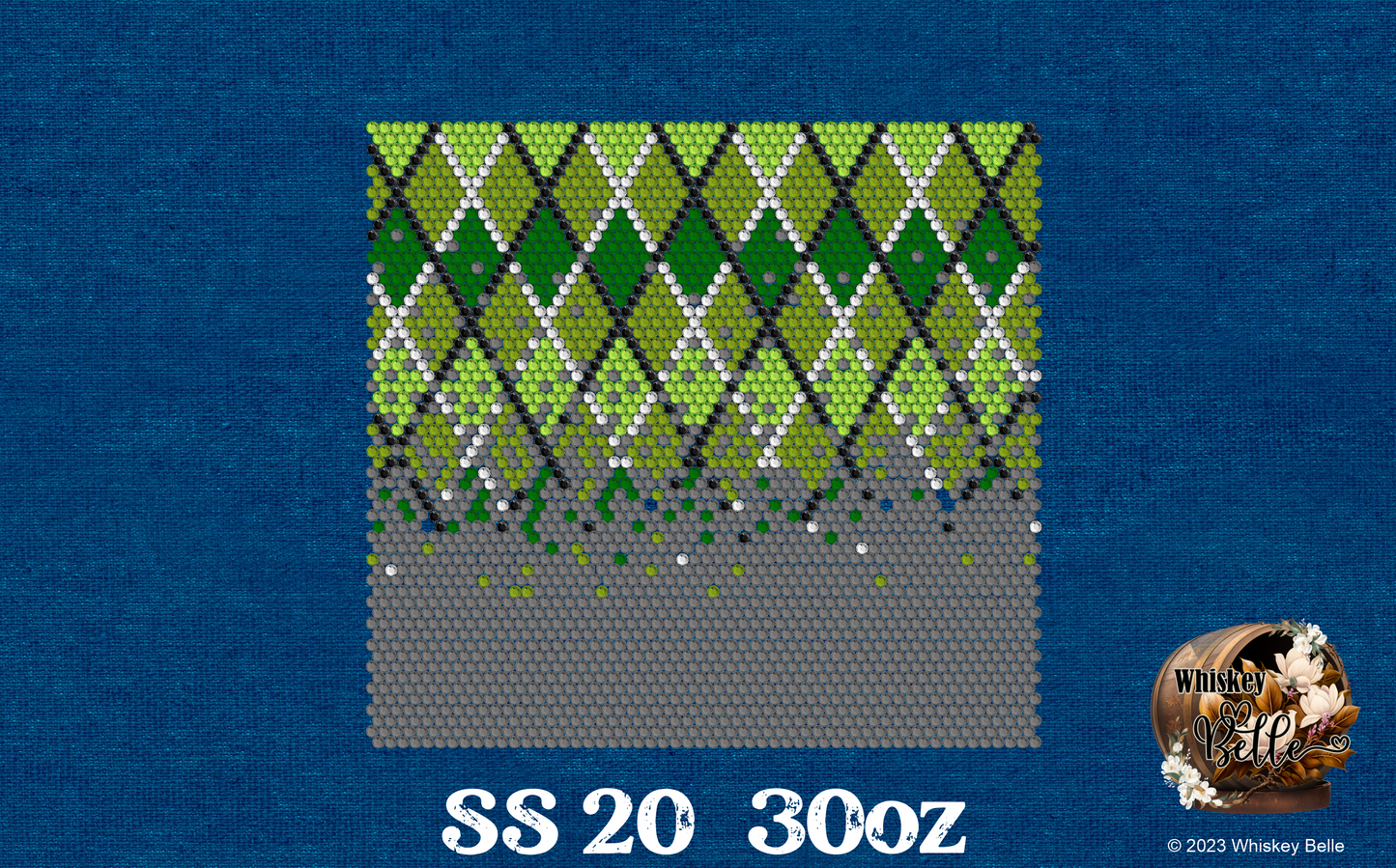 WB Argyle Green Ombre 2 SS20 30oz rhinestone