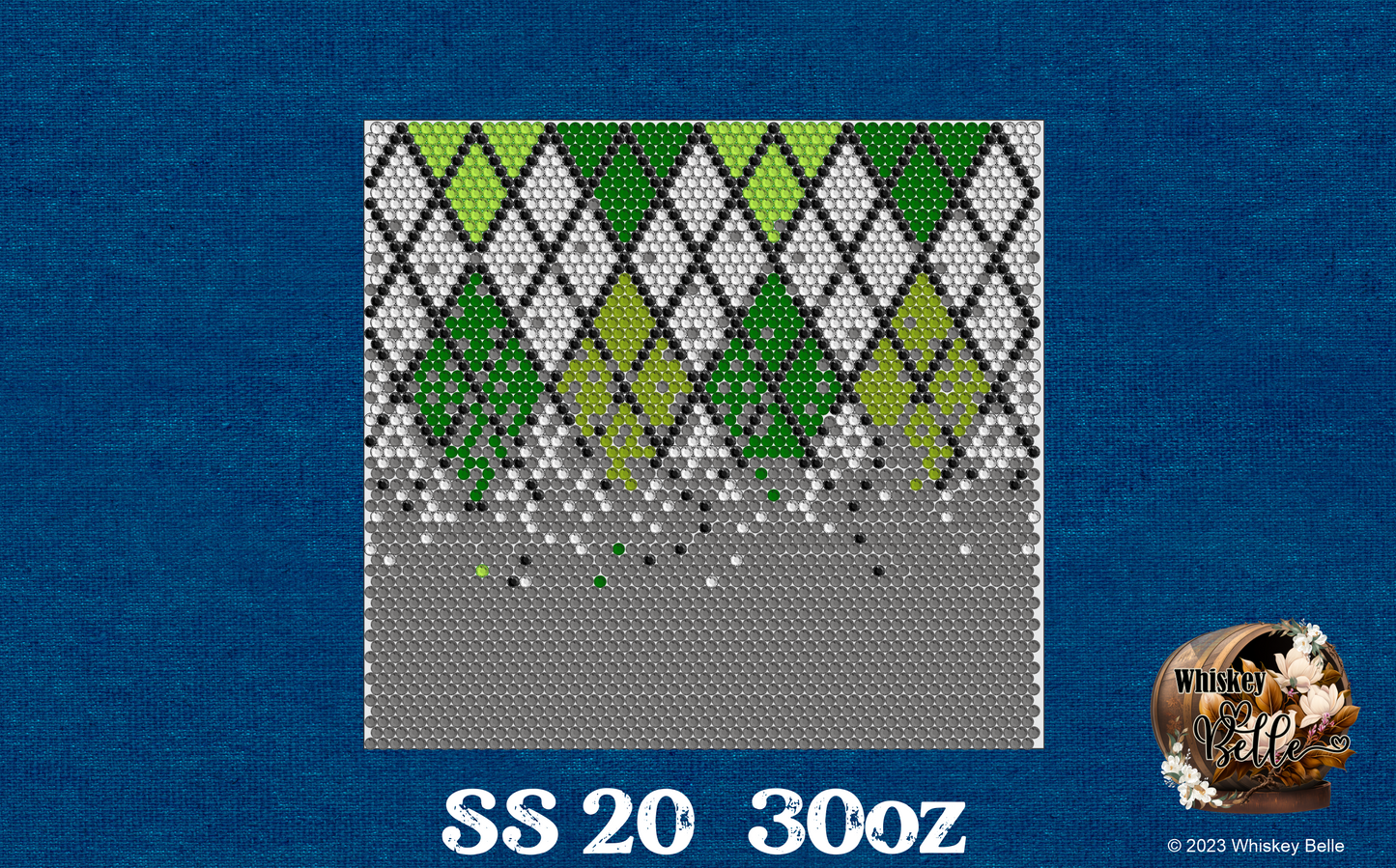 WB Argyle Green Ombre SS20 30oz rhinestone
