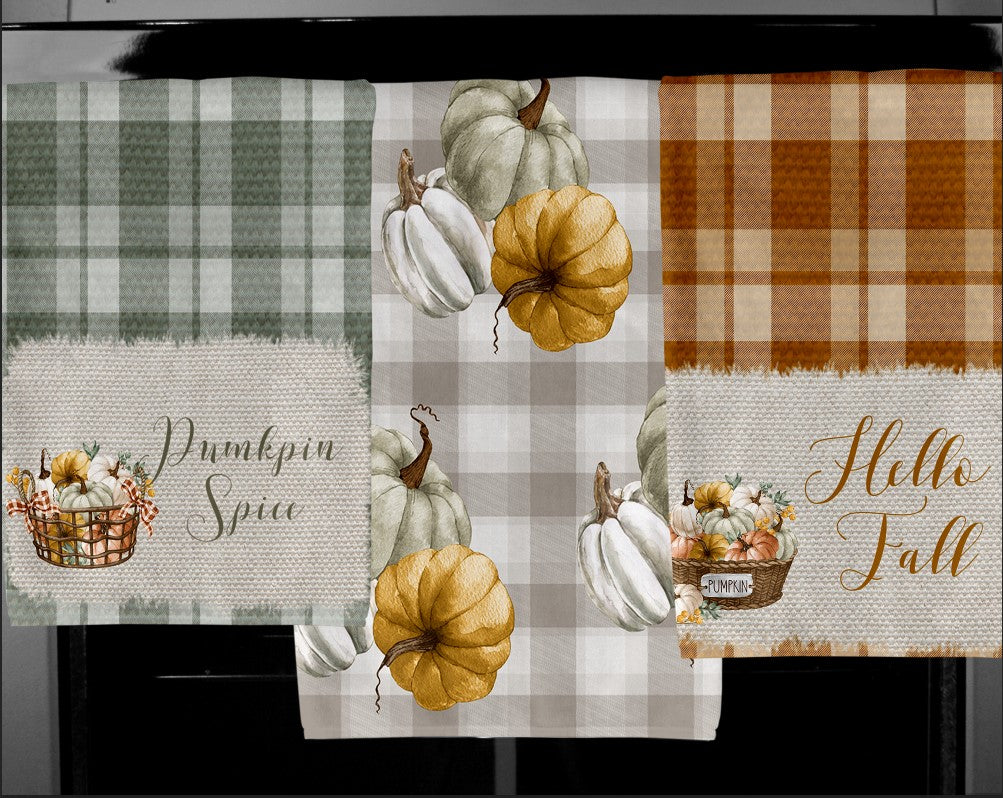 TSS White Pumpkin Sage and Berries Towel Sublimation Design