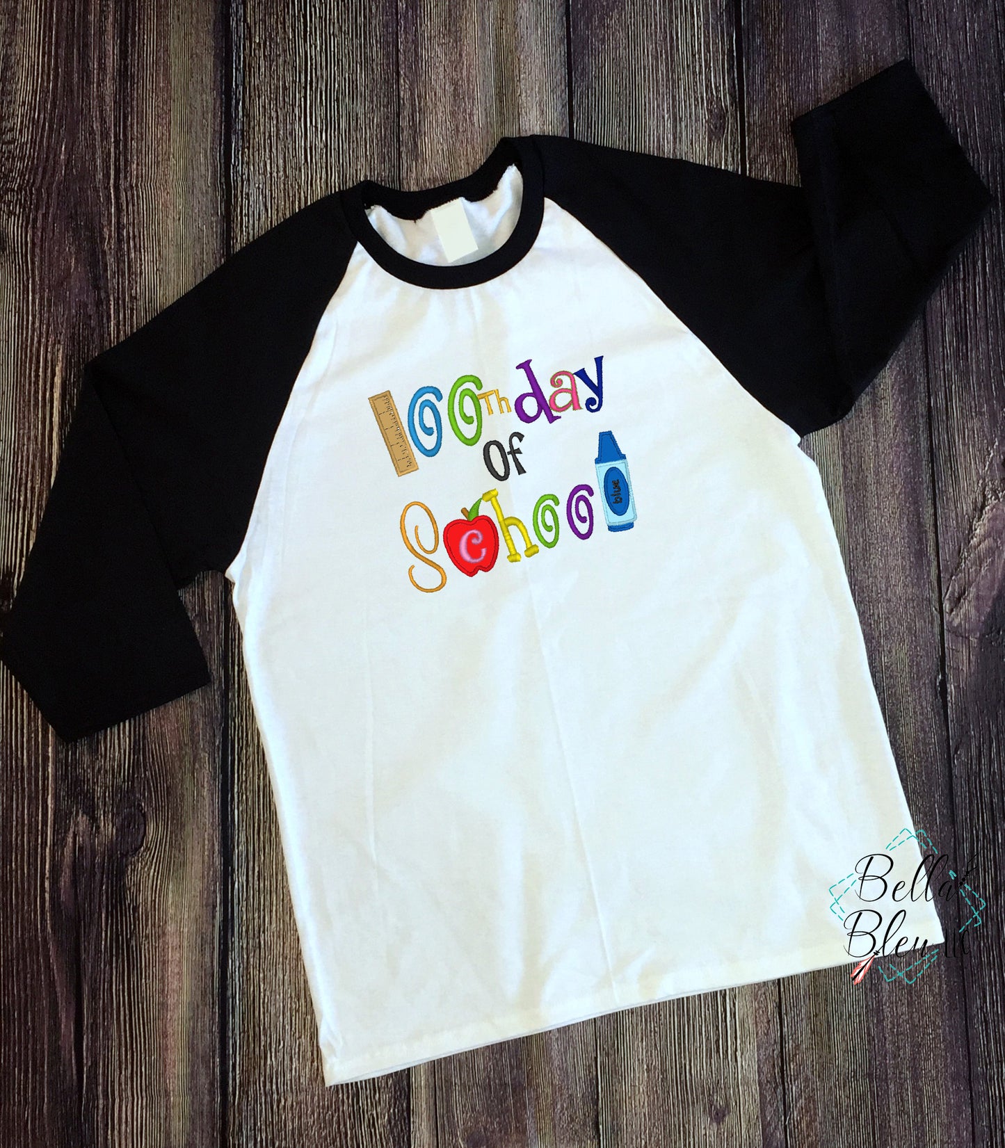 BBE - 100 days of school applique embroidery design