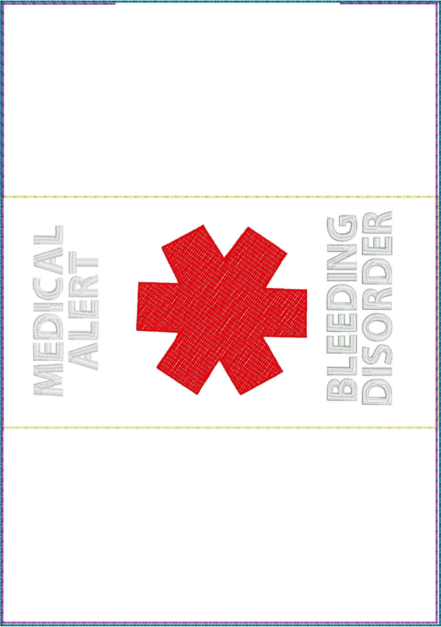 DBB Strap Wrap Medical Alert In the Hoop Project BLEEDING DISORDER