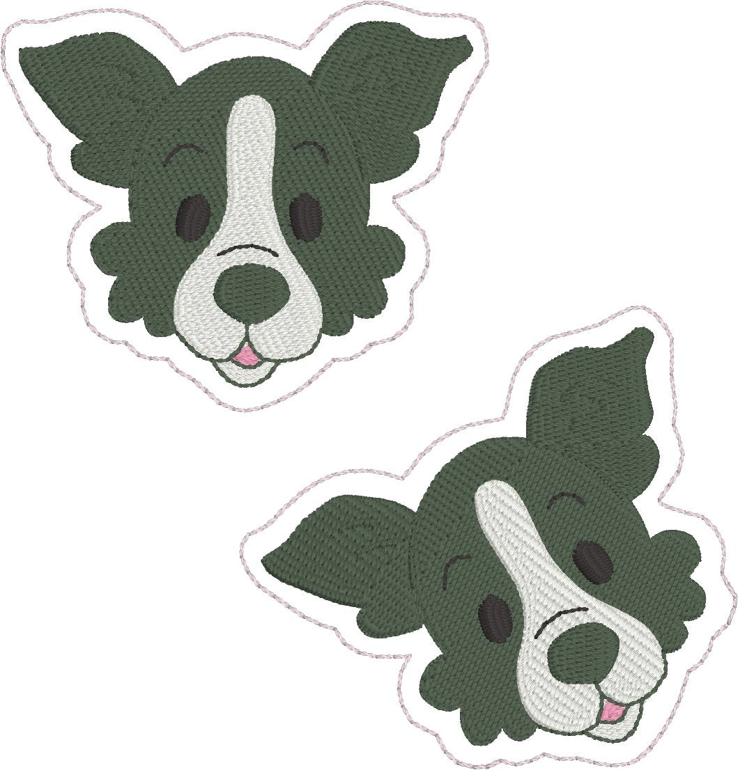 DBB Border Collie Face Feltie embroidery design