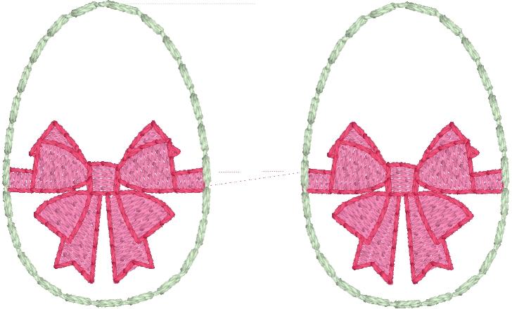 DBB Bow Easter Egg Earrings embroidery design