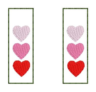 DBB Ombre Heart Earrings embroidery design