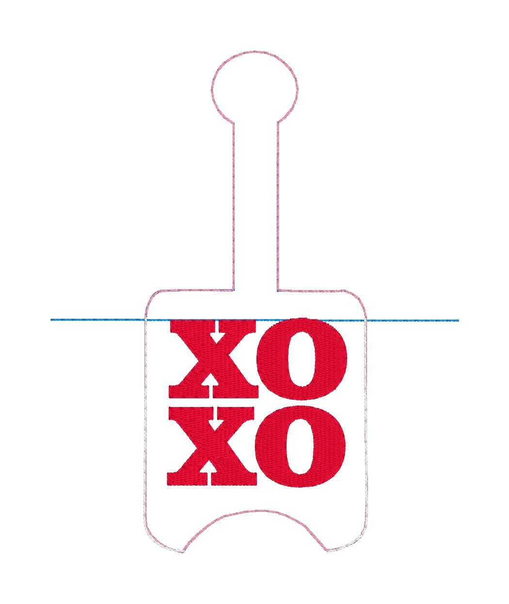 DBB XOXO Hand Sanitizer Holder Snap Tab Version In the Hoop Embroidery Project 1 oz BBW for 5x7 hoops