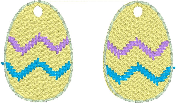 DBB Zig Zag Easter Egg Earrings embroidery design