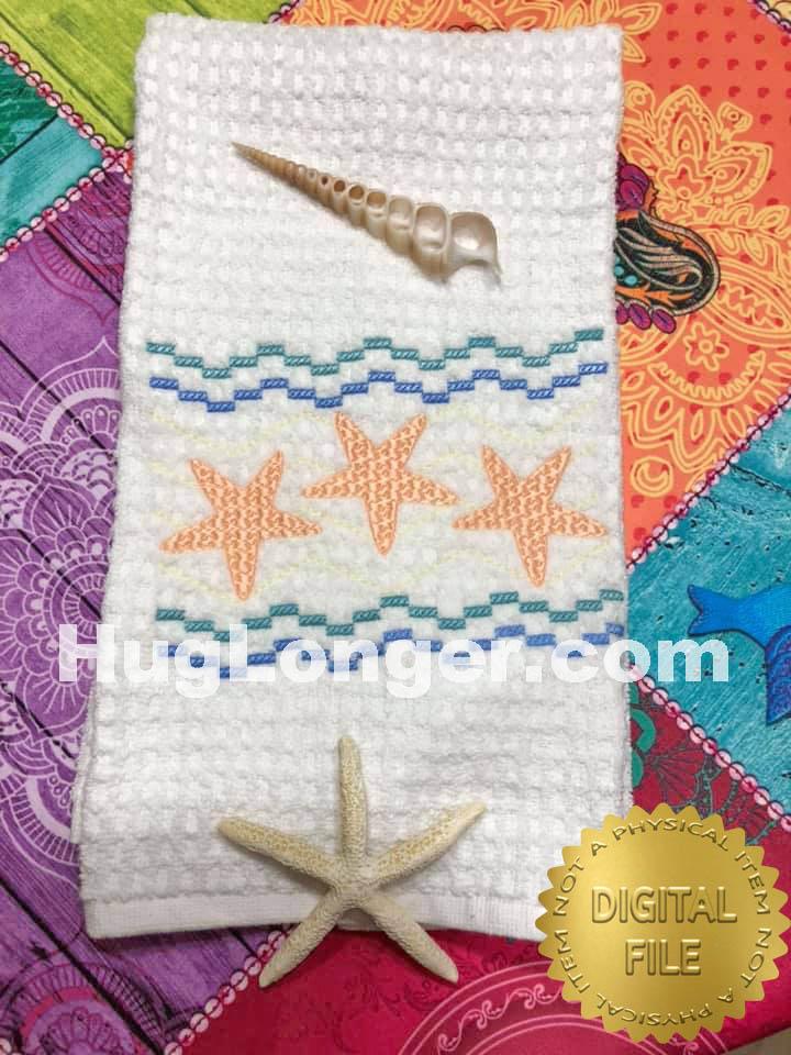 Faux Smocked Starfish HL2489 embroidery files