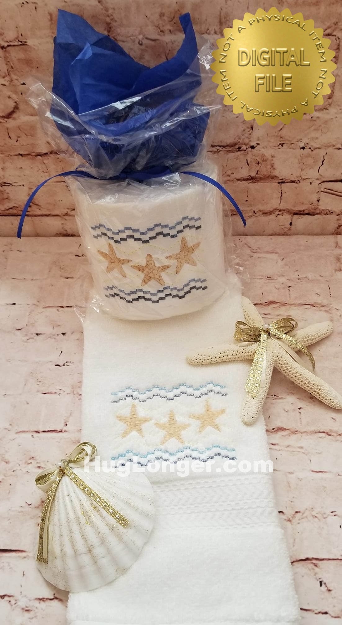 Faux Smocked Starfish HL2489 embroidery files