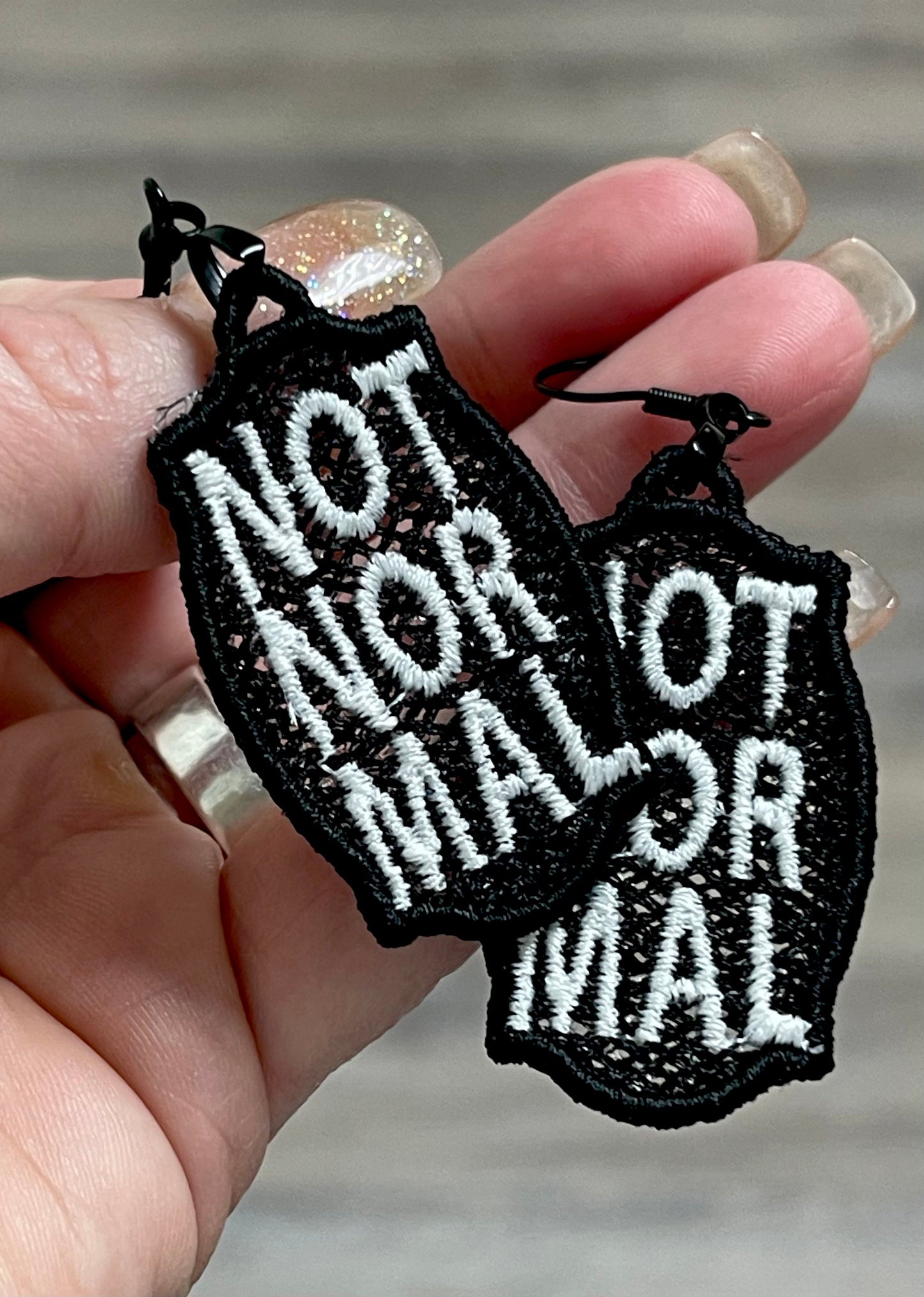 DBB Not Normal FSL Earrings - In the Hoop Freestanding Lace Earrings