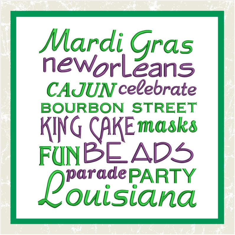 TD - Mardi Gras Word Art