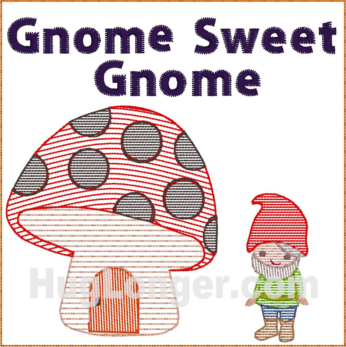 HL Gnome Sweet Gnome TP HL2475 embroidery file