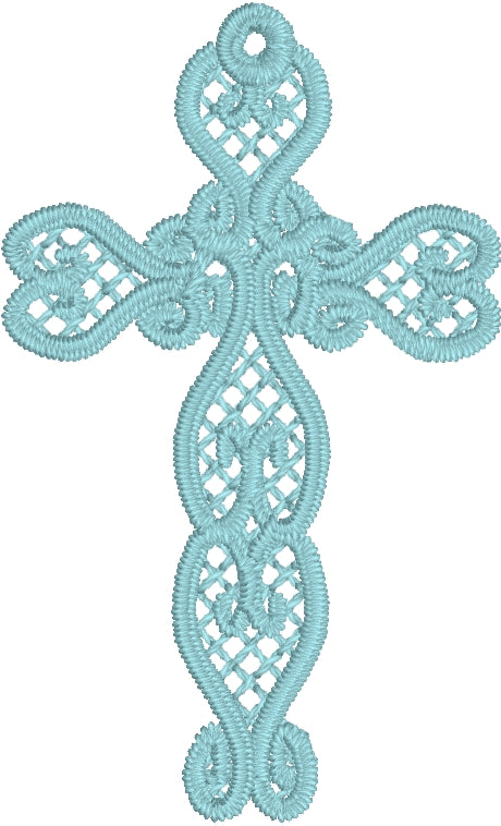 DBB Heart Cross Freestanding Lace Bookmark for 4x4 hoops