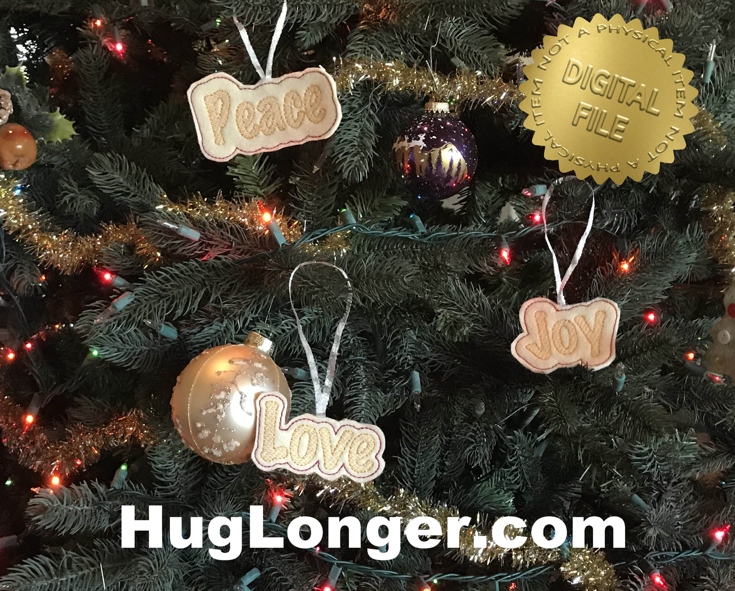 ITH Peace, Love and Joy Ornaments HL2439 embroidery files