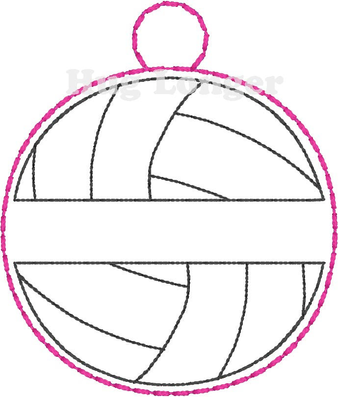 ITH Volleyball Fob HL5593 embroidery file