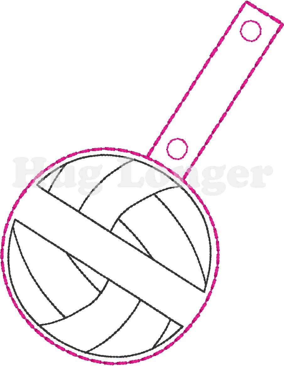 ITH Volleyball Fob HL5593 embroidery file