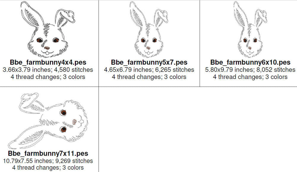 BBE - Bean Stitch Colorwork Redwork Bunny Rabbit