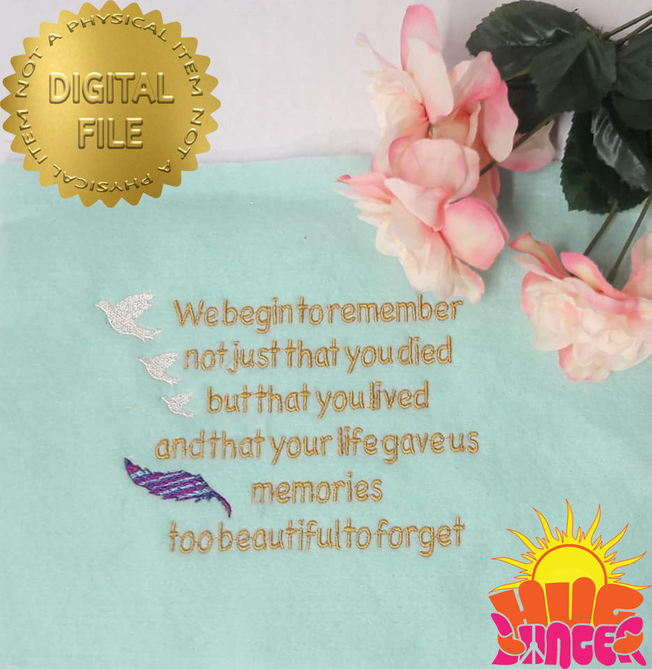 HL We Begin To Remember HL5780 embroidery file