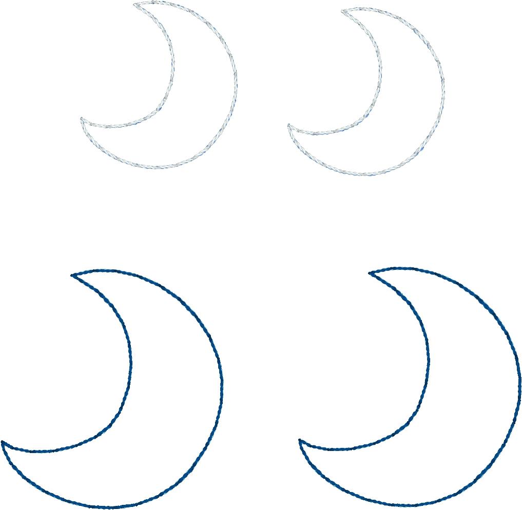 DBB Moon Earrings and Pendant embroidery design for Vinyl and Leather