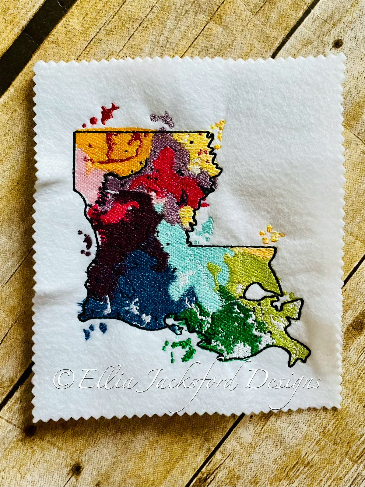 EDJ Watercolor Louisiana Embroidery Design SET