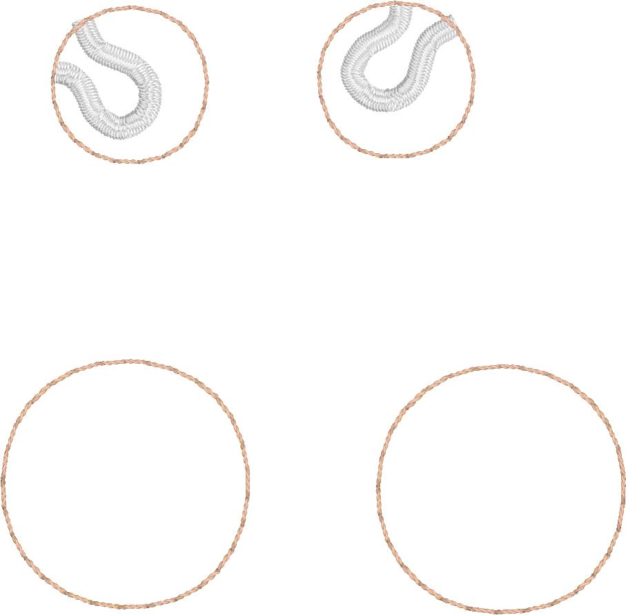 DBB Tennis Stitching ROUND Layers Earrings and Pendant embroidery design for Vinyl and Leather