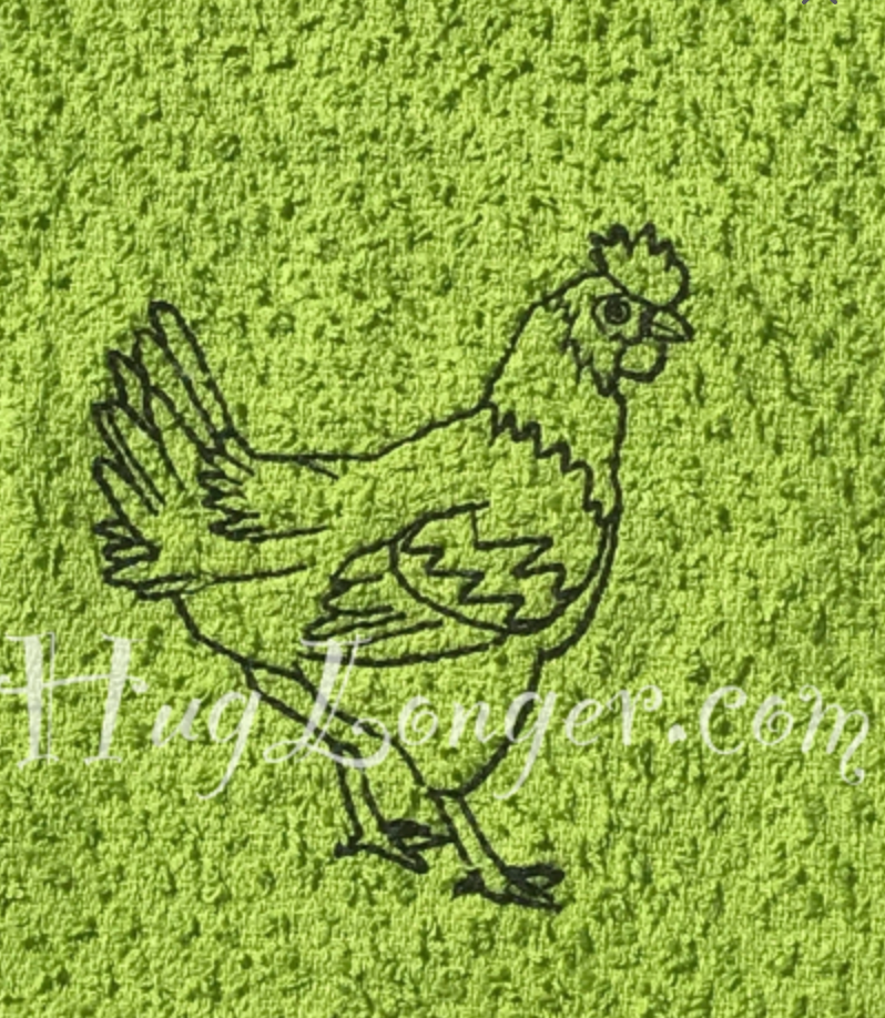 HL Red work Chicken HL2079 embroidery file blue work color me