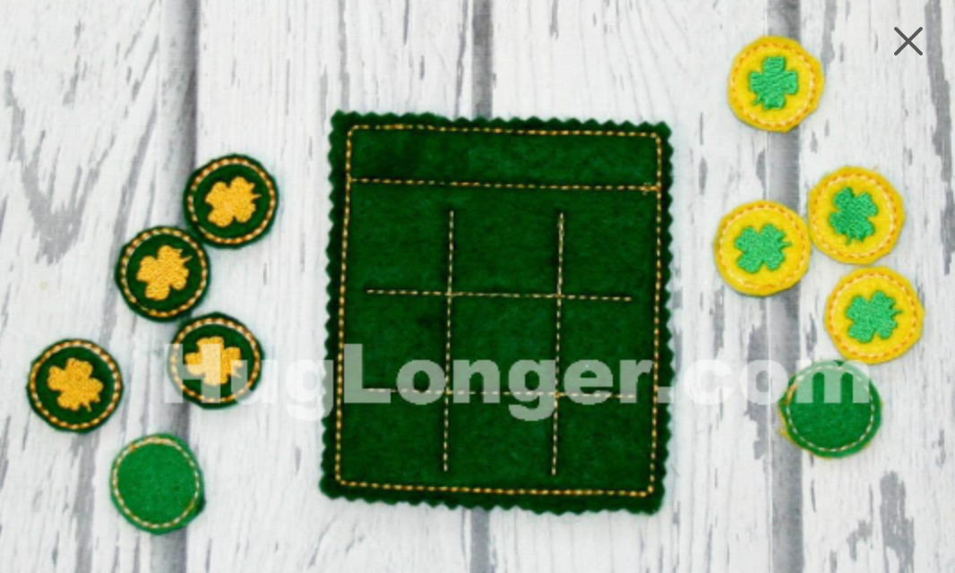 HL ITH St. Patrick's Day Tic Tac Toe Set HL2470 embroidery file