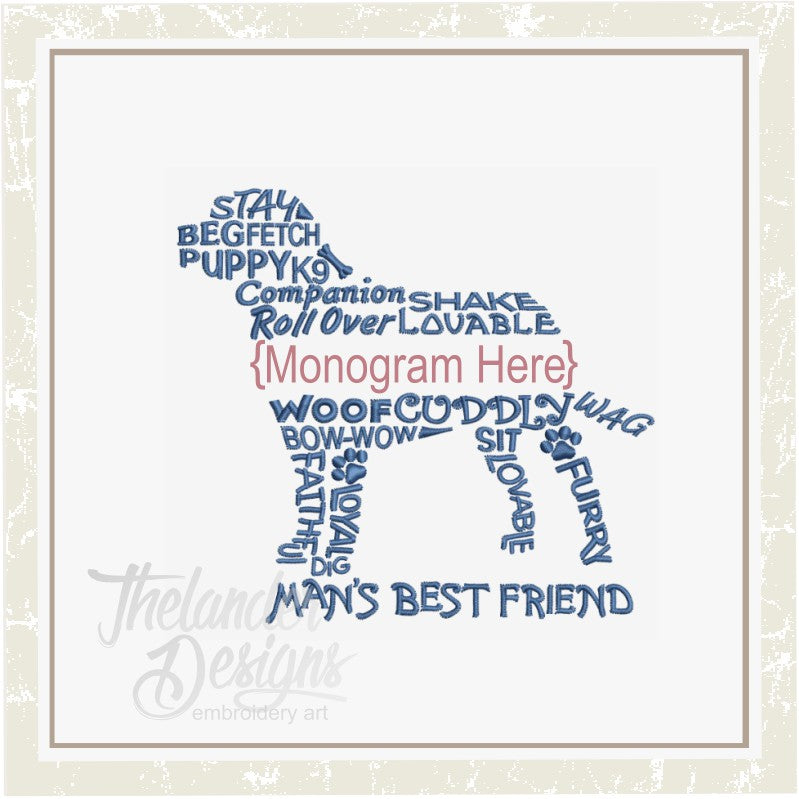 TD - Dog Word Art Monogram Frame