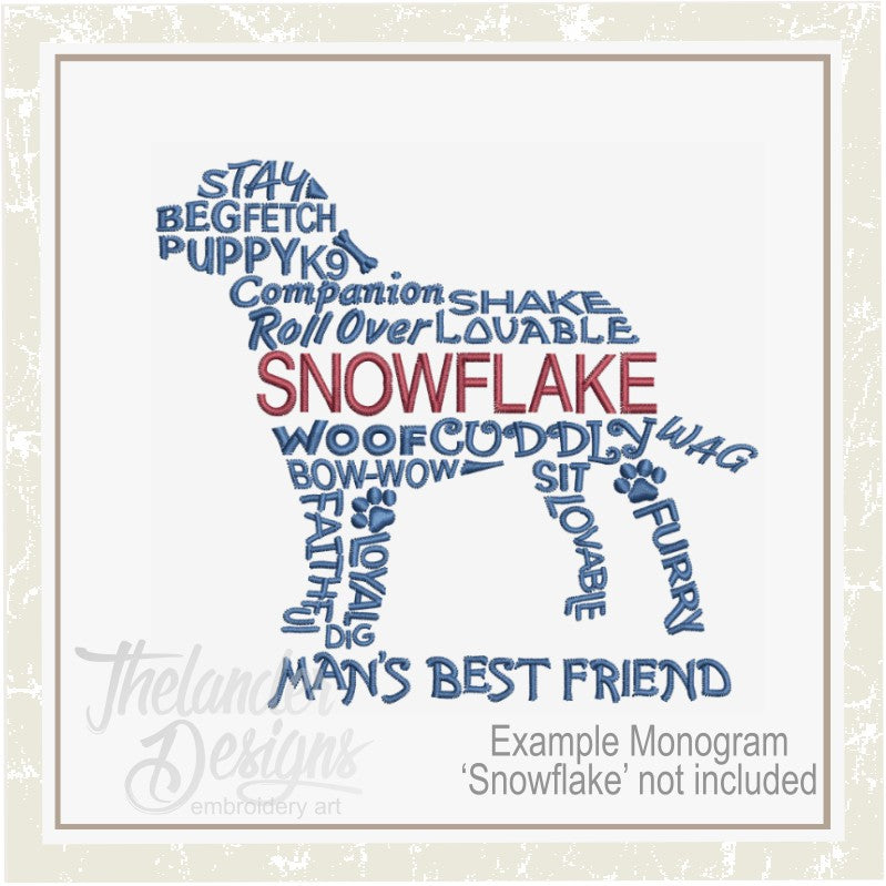 TD - Dog Word Art Monogram Frame