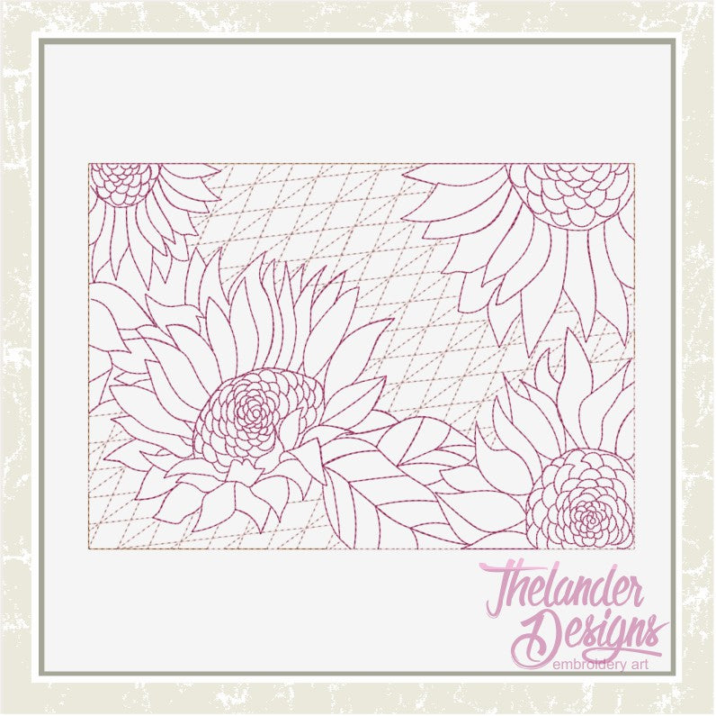 TD - Sunflower Rectangle Quilt Block
