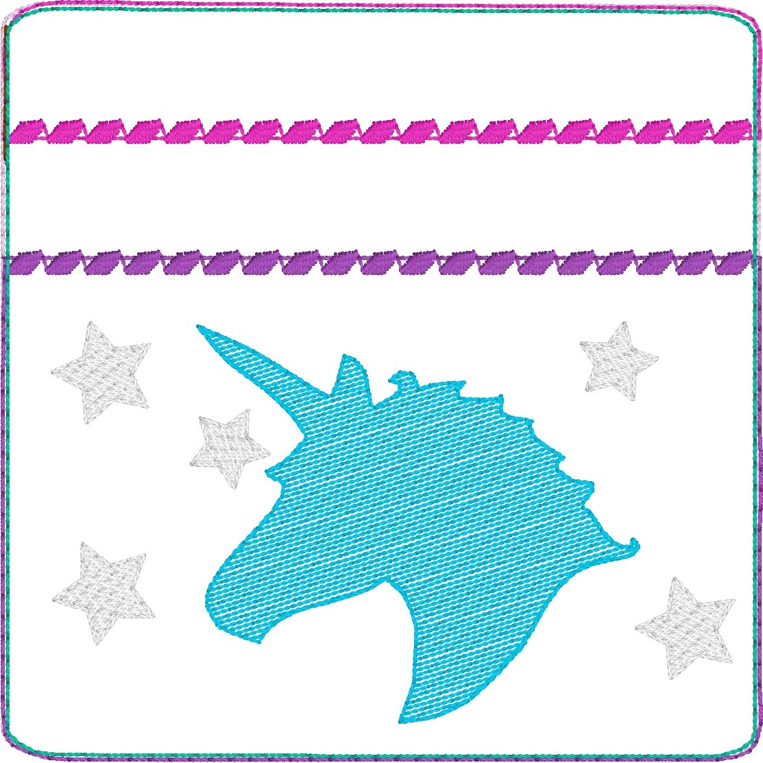 DBB Unicorn Zipper Pouch 4x4