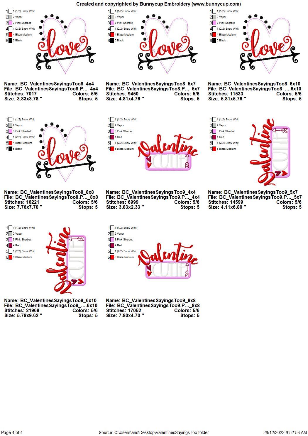 BCD Valentines Sayings Too Bundle Set