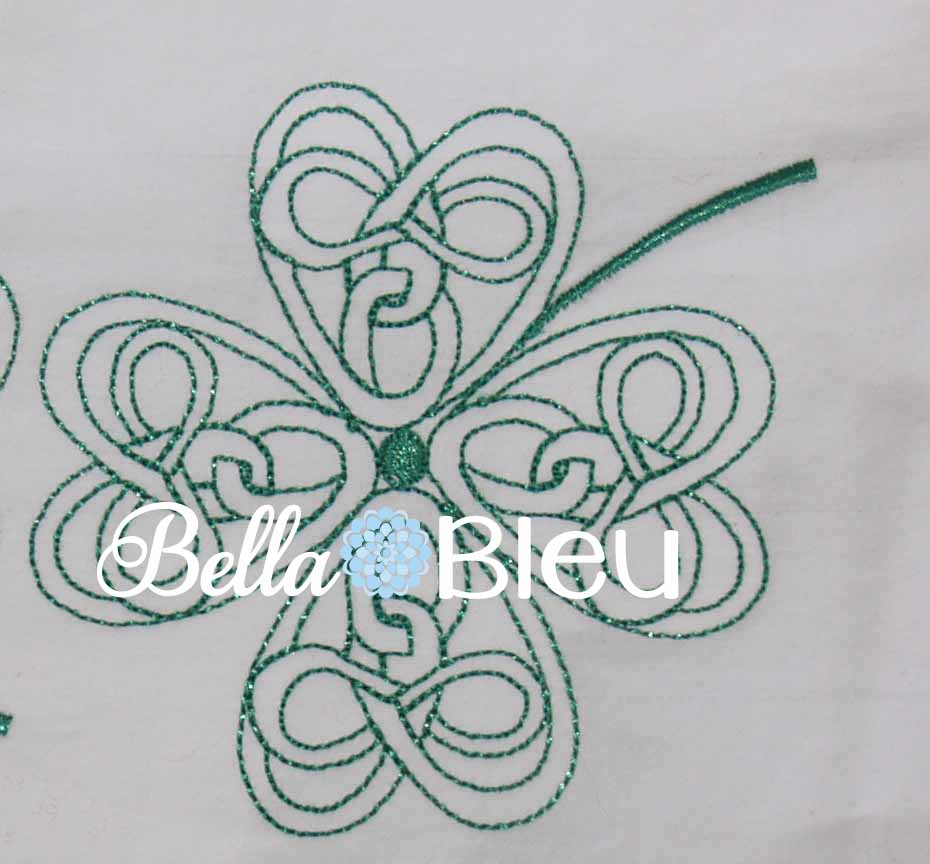 BBE - Bean stitch redwork Irish Celtic Shamrock