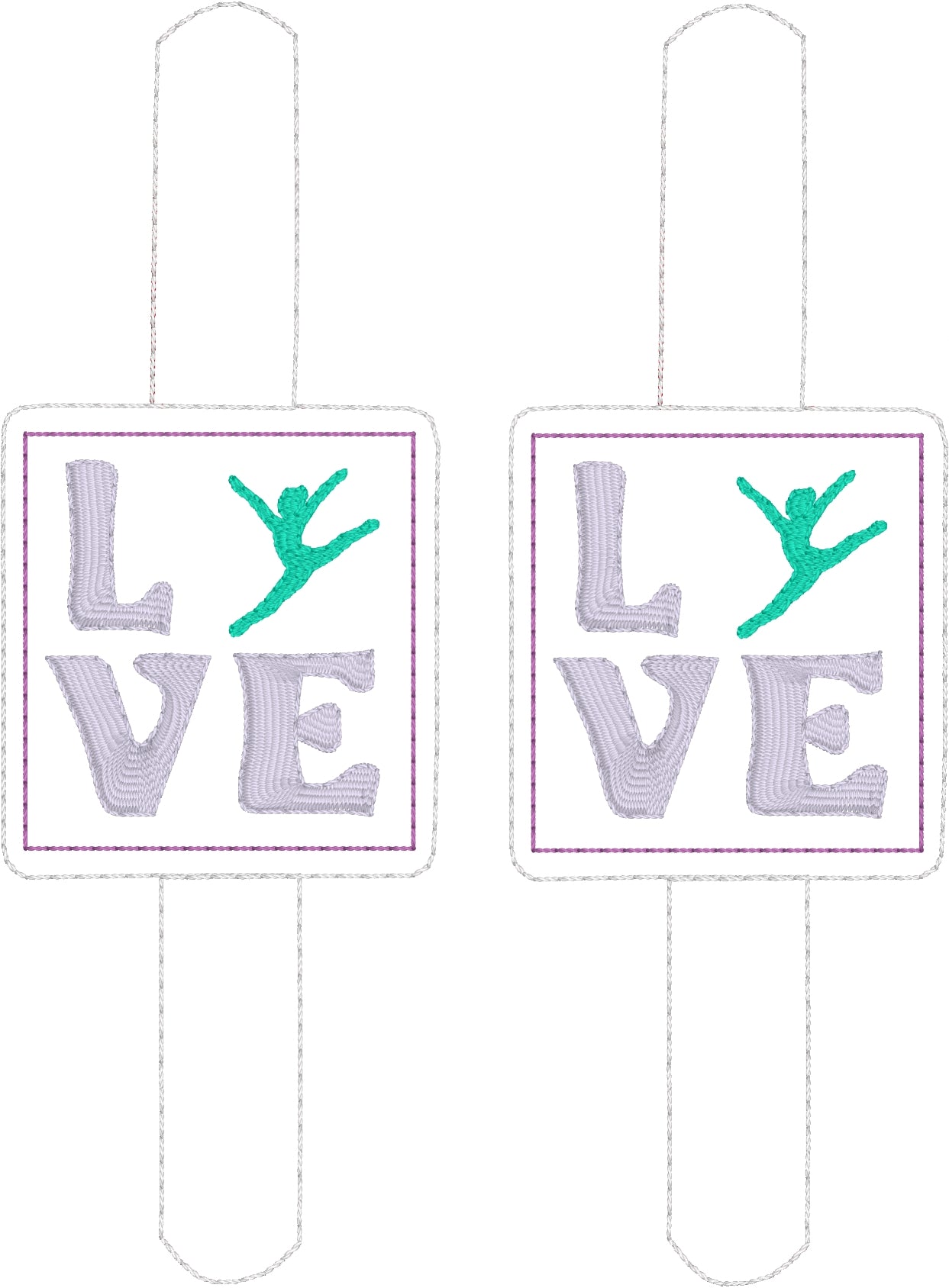 DBB Gymnastics Dance Love Water Bottle Holder Double Snap Tab DBB
