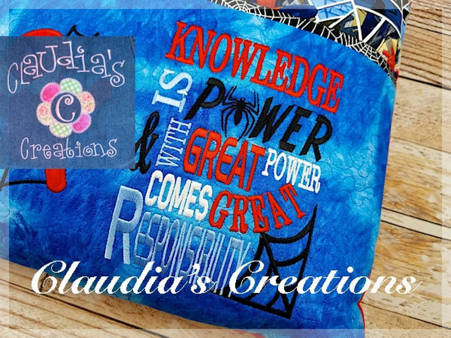 CC Spider Subway Art Embroidery Saying, Spider Pillow Saying, Spider Verse, Pocket Pillow