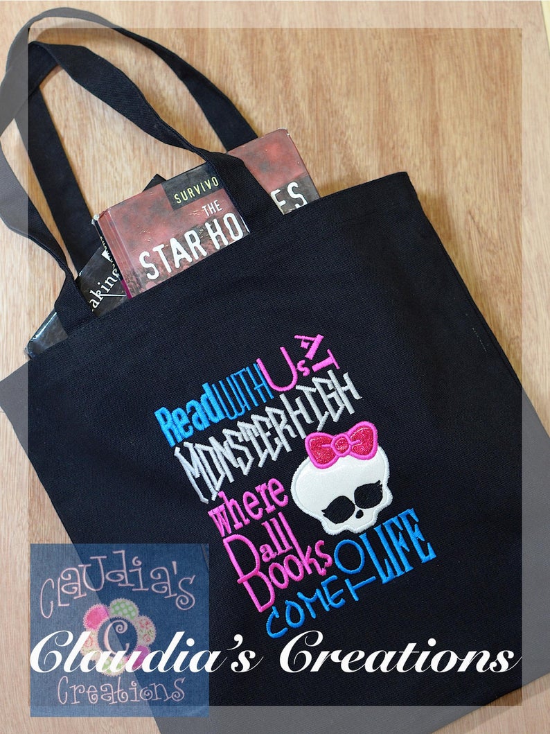 Read with us at Monster High Embroidery Saying, Monster High Inspired