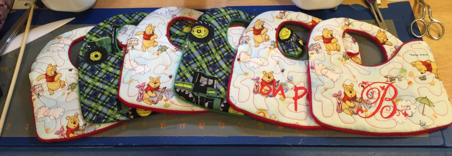 ITH Quilted Baby Bib 8x8