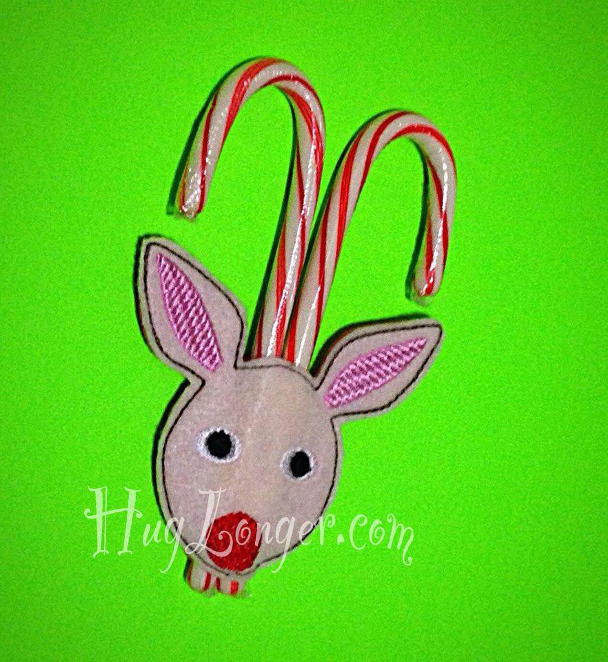 HL ITH Candy Cane Holder Deer HL2093 embroidery file
