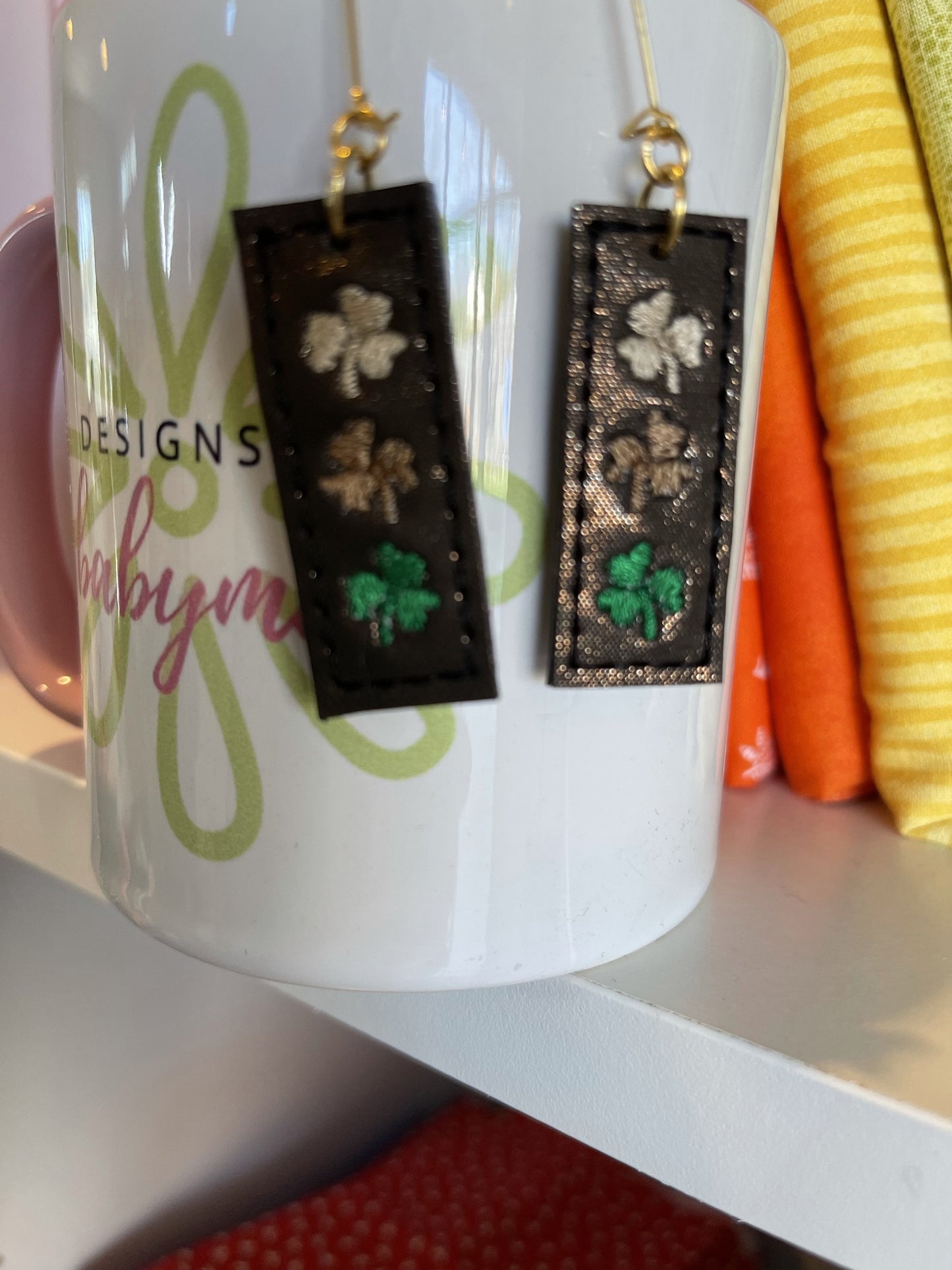 DBB Ombre Clover Trio Earrings embroidery design