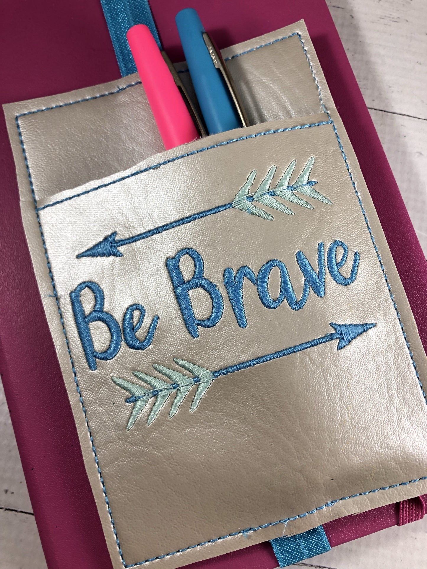DBB Be Brave Pen Pocket In The Hoop (ITH) Embroidery Design