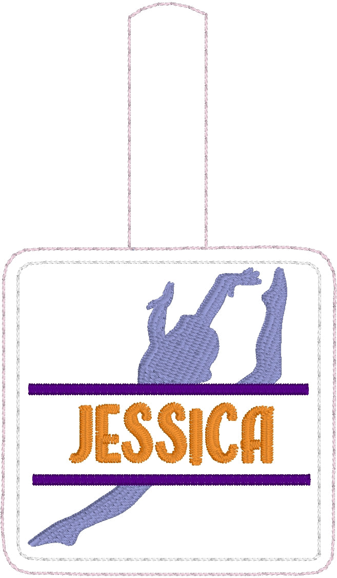 DBB Gymnastics Dance Personalized Name Tag Snap Tab DBB
