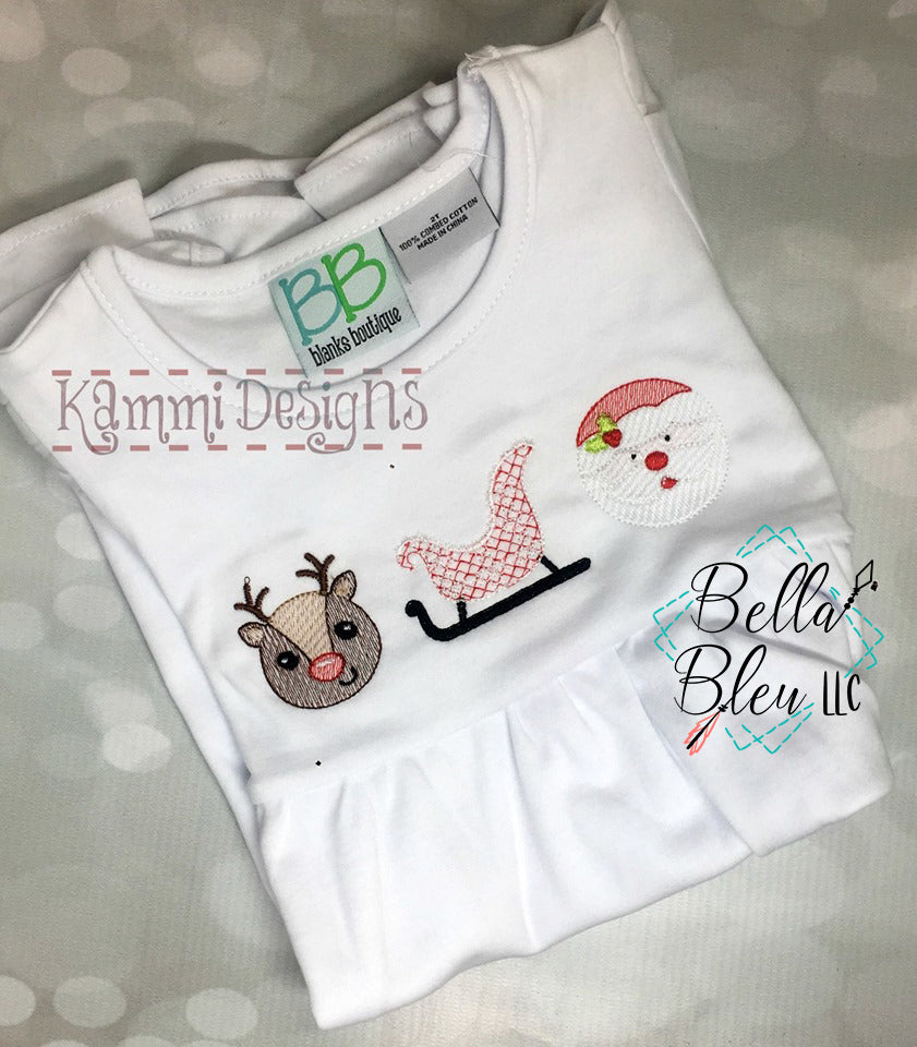 BBE - Sketchy Trio Christmas Design Santa Reindeer Sleigh
