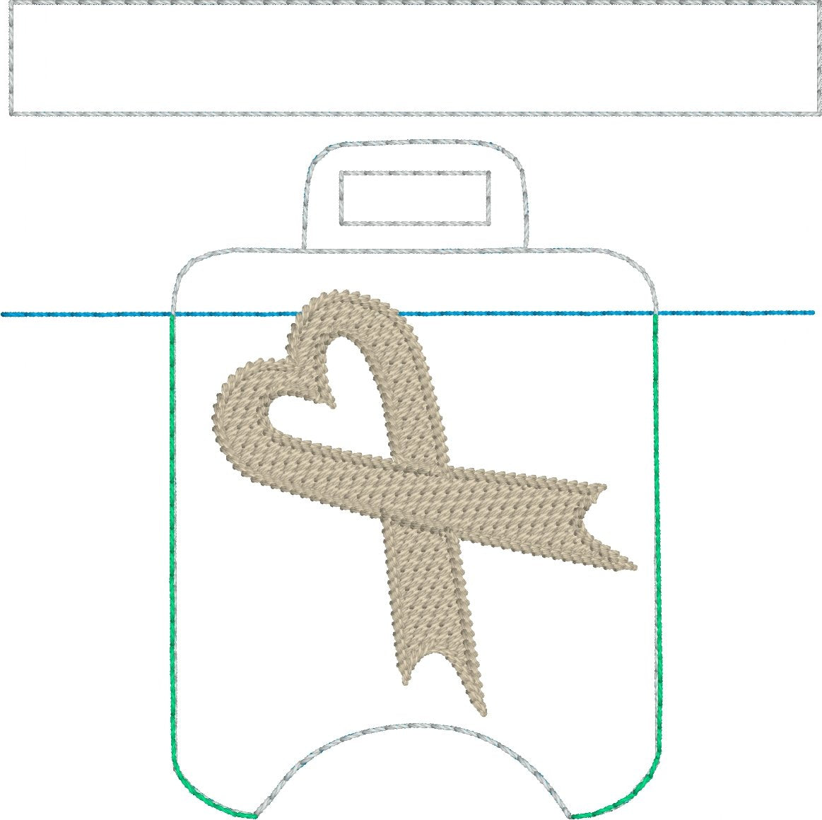 DBB 4x4 Awareness Ribbon Themed Hand Sanitizer Holder Snap Tab In the Hoop Embroidery Project
