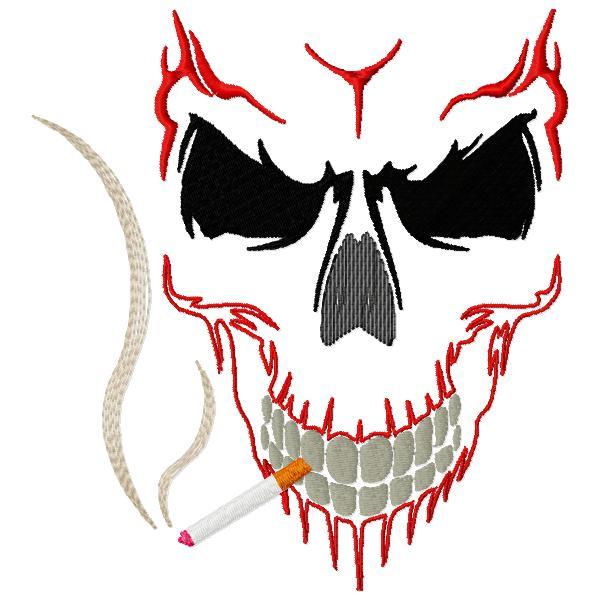 DED Skull smoking a cigar